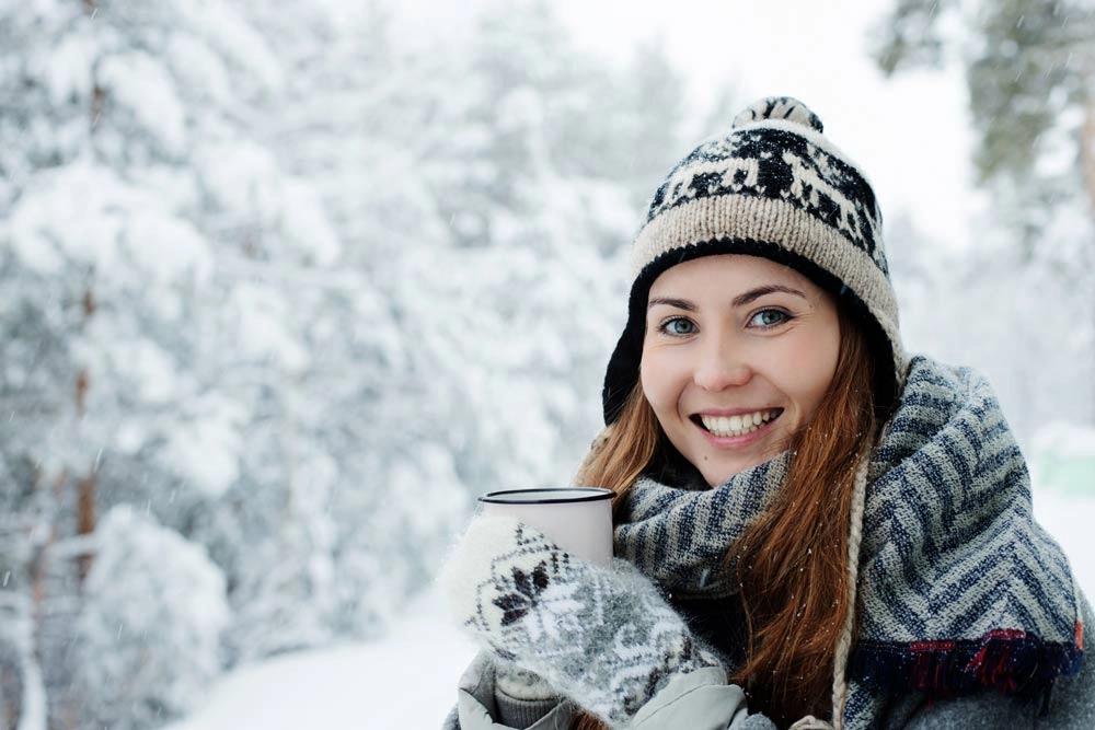 Frau im Winter